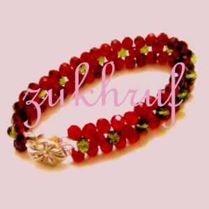Red and Green Crystal Beads Bracelet