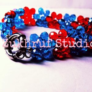Red and Blue Pattern Bracelet