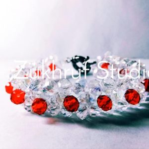 White and Red Pattern Bracelet