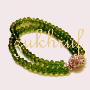 Two Layer Green Crystal Bead Bracelet