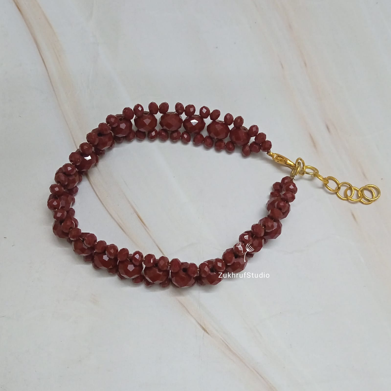 Maroon beads pattern bracelet